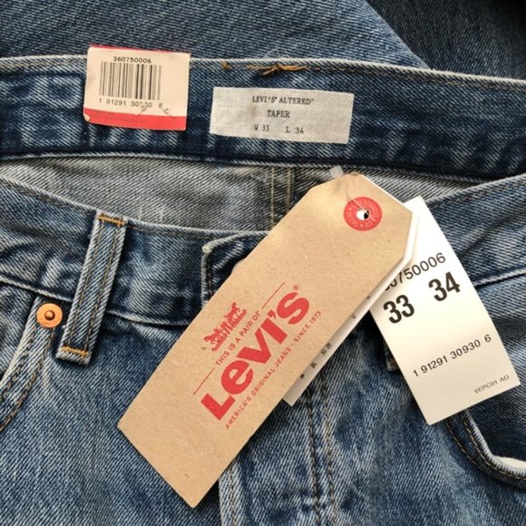 Levi's Altered Jeans Gusset Taper Cropped Button - Picture 5 of 7
